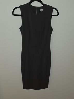 Calvin Klein Charcoal Sleeveless Midi Sheath Dress
